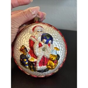 Vintage Waterford Holiday Hand Blown Glass Santa Christmas Ornament 4" (ls)